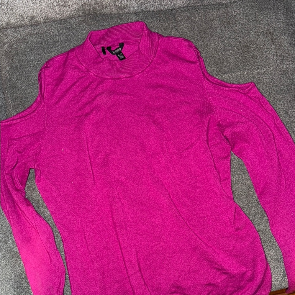 Buffalo David Bitton Off-the-Shoulder Pink Sweater